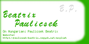 beatrix paulicsek business card